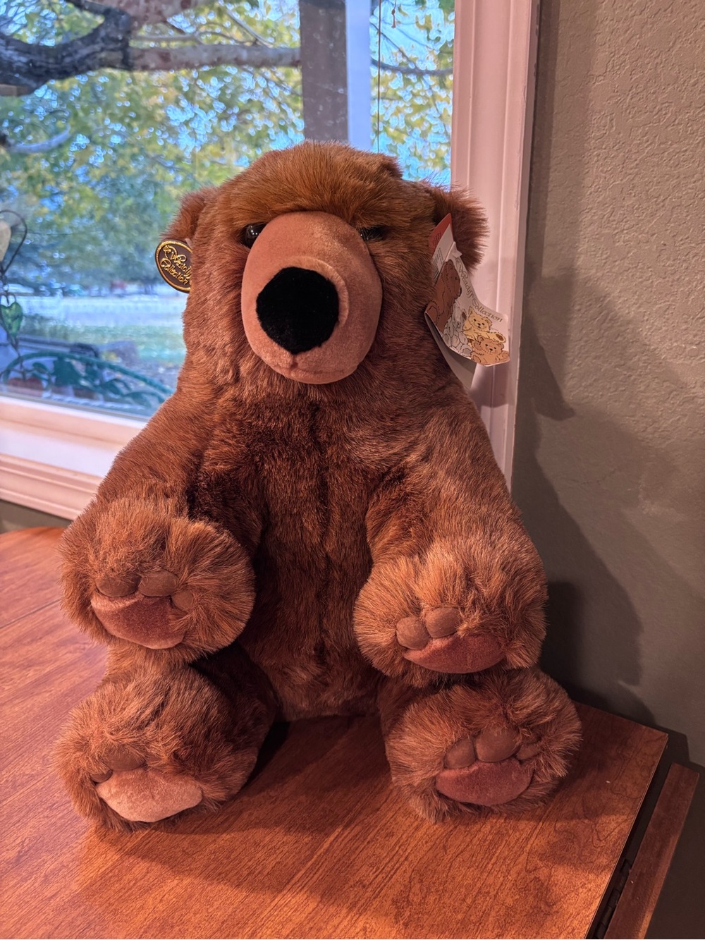 Plush Brown Bear Decorative Accent - Soft Faux Fur